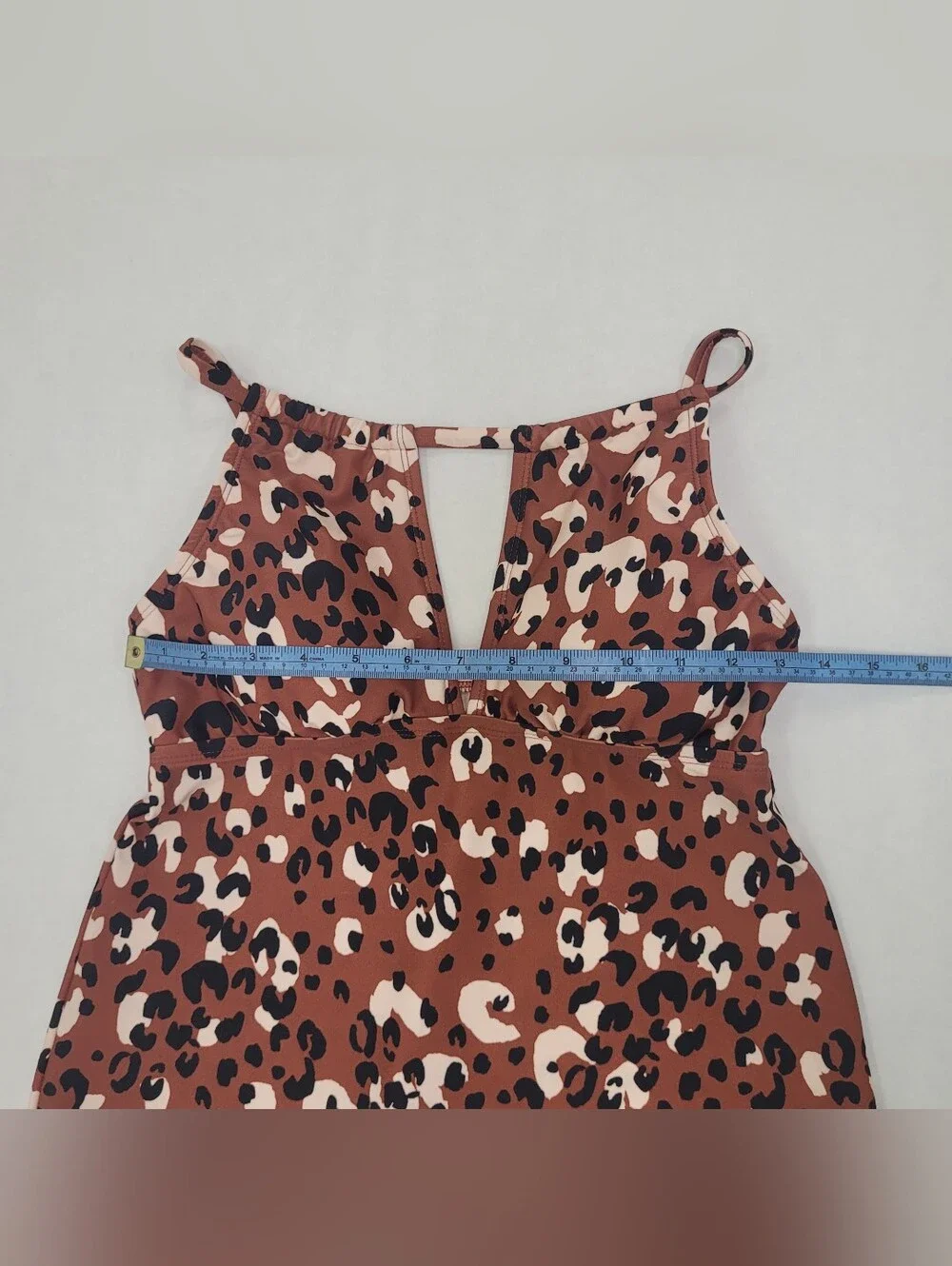 Kona Sol Leopard Print High Neck Keyhole Tankini